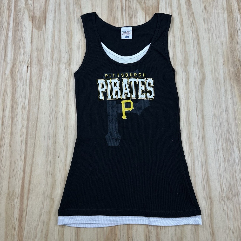 Campus Lifestyle Women's Large Pittsburgh Pirates Cotton Tank Top Layered MLB